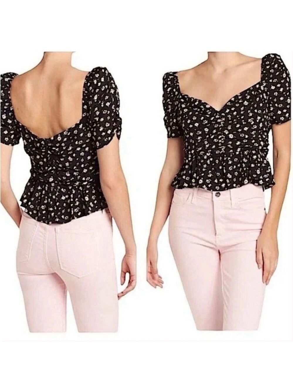 ASTR the Label | Sweetheart neckline top in Floral ditsy print - Picture 14 of 14